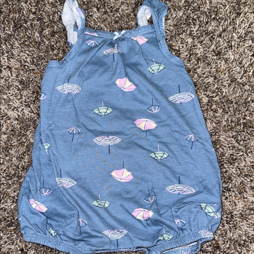 Carter's Blue Dress with Colorful Umbrella Pattern